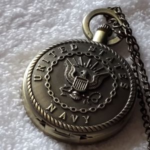 U.S. Navy, Vintage Brass Pocket Watch